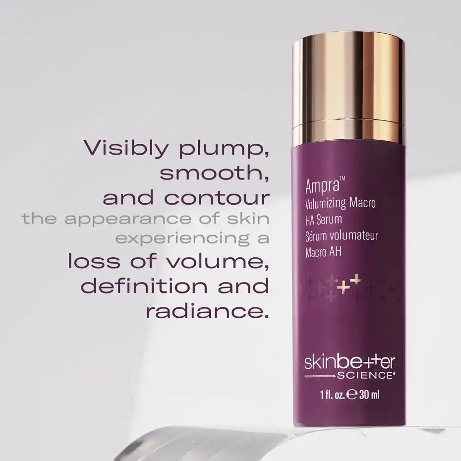 Ampra Volumizing Macro HA Serum for skin contour and volume enhancement.