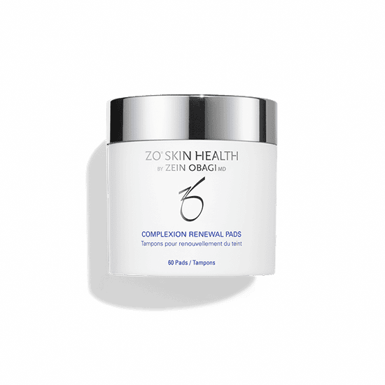 ZO Skin Health renewal pads for skin renewal and rejuvenation, 60 pads in a white jar.