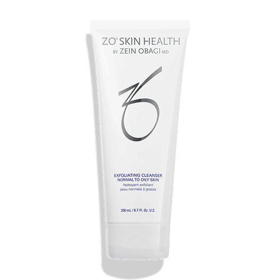 Exfoliating cleanser for normal to oily skin by Zein Obagi MD, promoting healthy skin and clear comp.