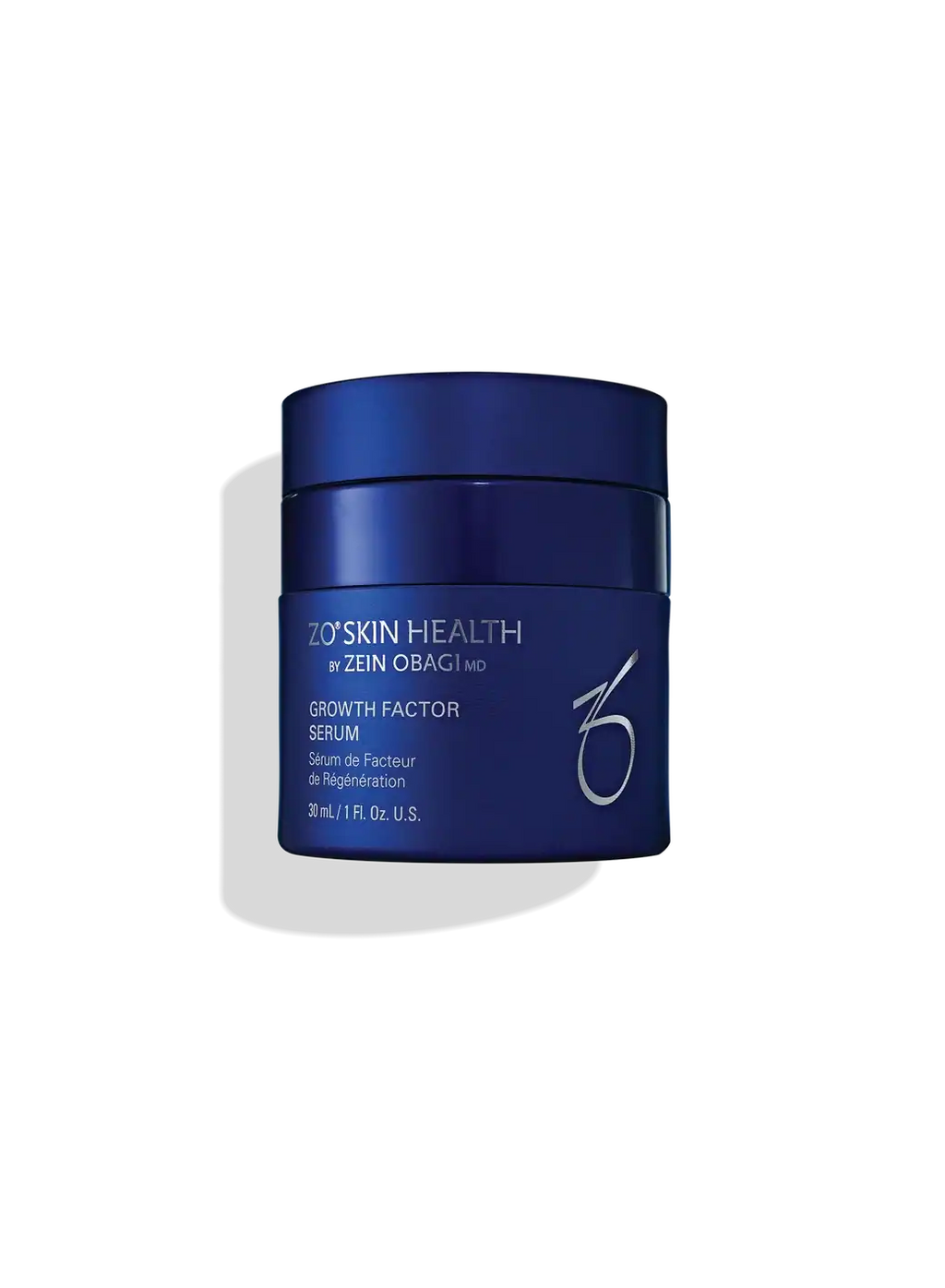 ZO SKIN HEALTH Growth Factor Serum in blue jar for skin rejuvenation.