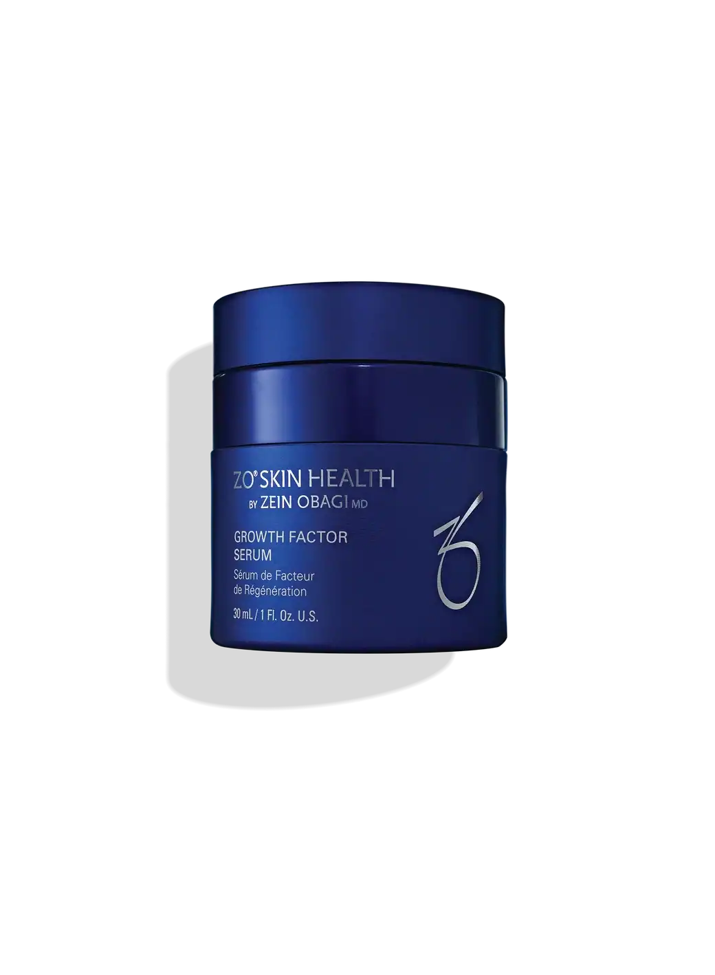 ZO SKIN HEALTH Growth Factor Serum in blue jar for skin rejuvenation.