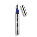 Skin health eye serum in a sleek silver bottle with blue applicator for anti-aging benefits.