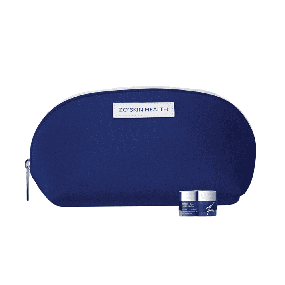 ZO Skin Health skincare set with pouch and cream for skin wellness.
