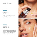 Woman applying serum to face for clear, healthy skin at SF Wellness clinic.