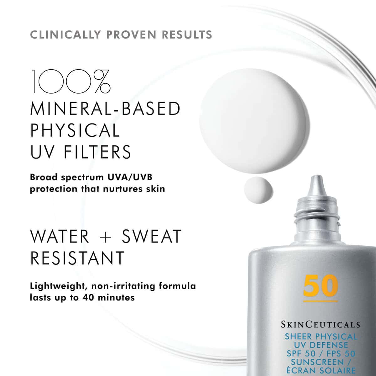 Mineral-based physical UV filters providing broad spectrum UVA/UVB protection for healthy skin.