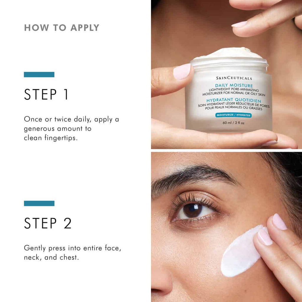 Woman applying hydrating face moisturizer on cheek, skincare product for normal to oily skin.