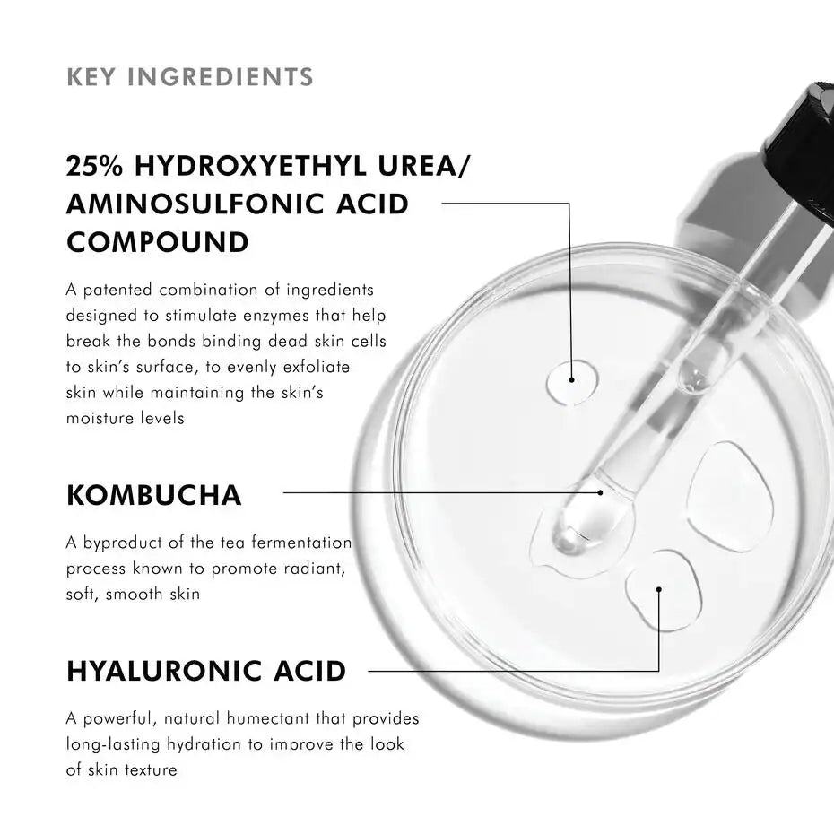 Hyaluronic acid and kombucha extract in a skincare serum for hydration and skin renewal.