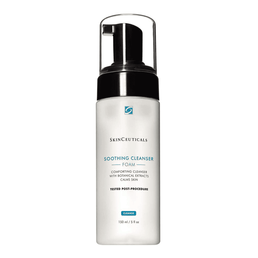 SkinCeuticals soothing cleanser foam for sensitive skin, calming and hydrating facial wash.