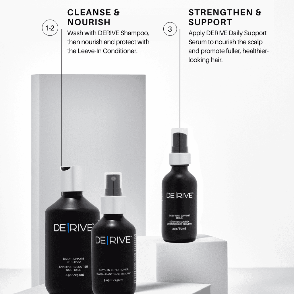 Hair care products for cleansing and nourishing scalp and hair.