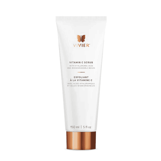 Vivier Vitamin C Scrub with hyaluronic acid for exfoliation and skin renewal.