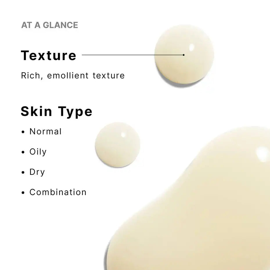 Close-up of skincare cream with rich, emollient texture for healthy skin.