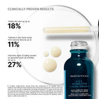 Anti-aging skin serum in a blue bottle with dropper for youthful skin enhancement.