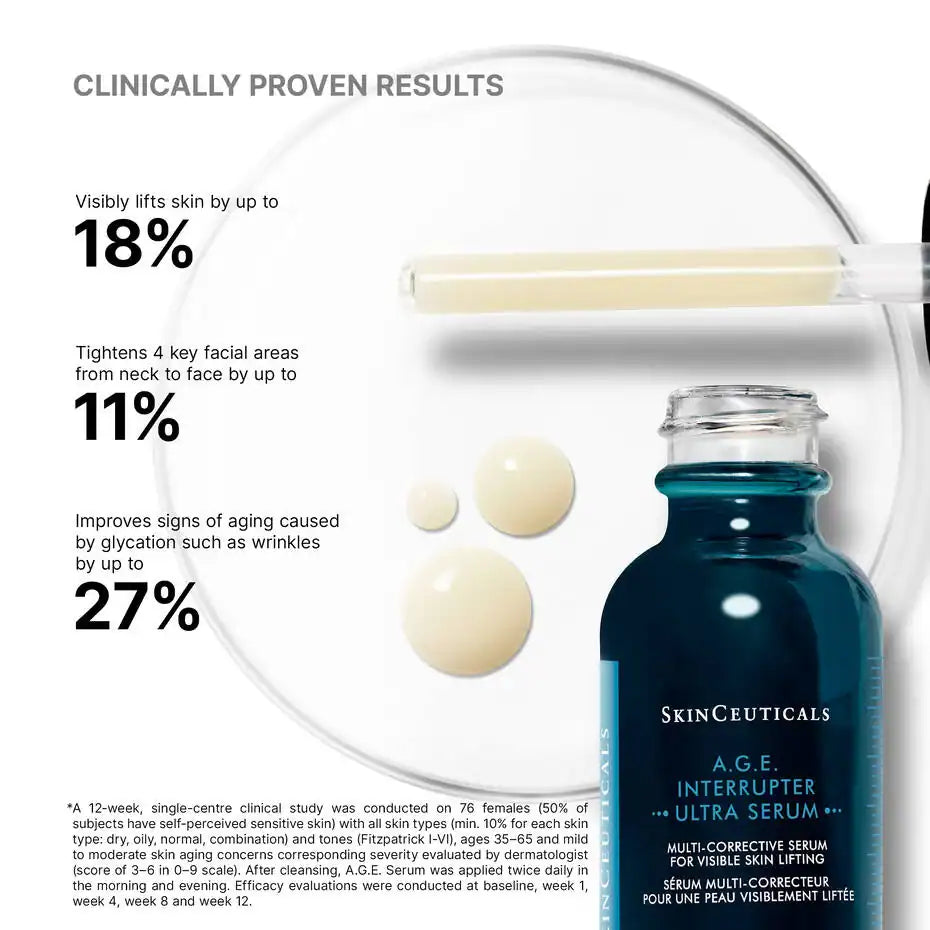 Anti-aging skin serum in a blue bottle with dropper for youthful skin enhancement.