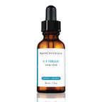 SkinCeuticals C E Ferulic serum in amber bottle with dropper cap.