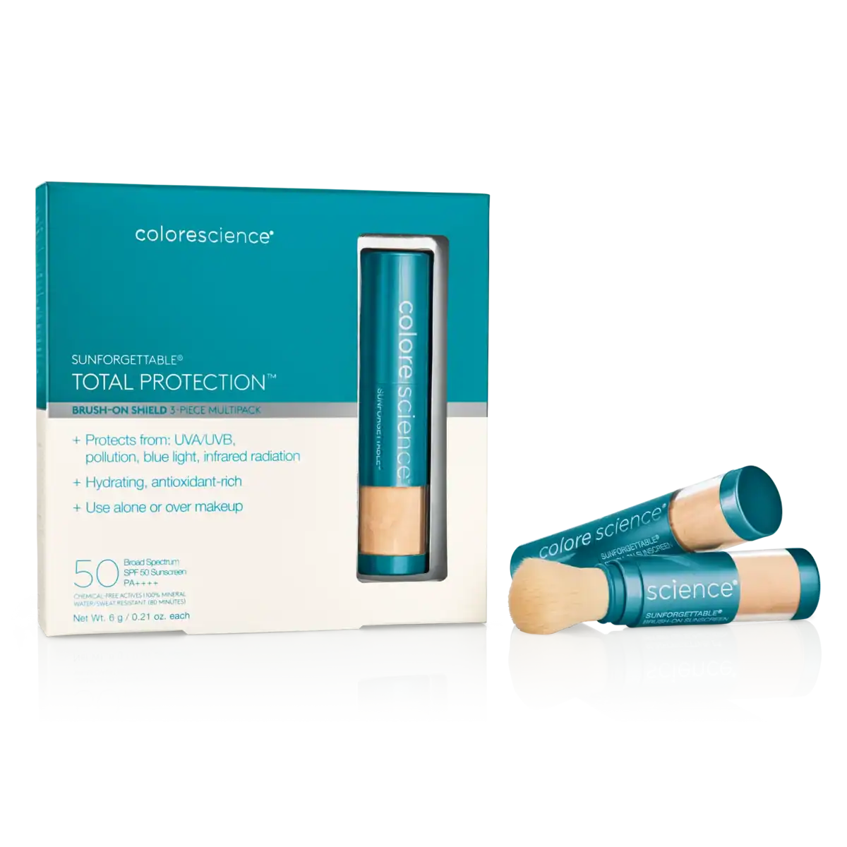 Colorescience SPF 50 lip balm with natural shade, hydrating and sun protection for lips.