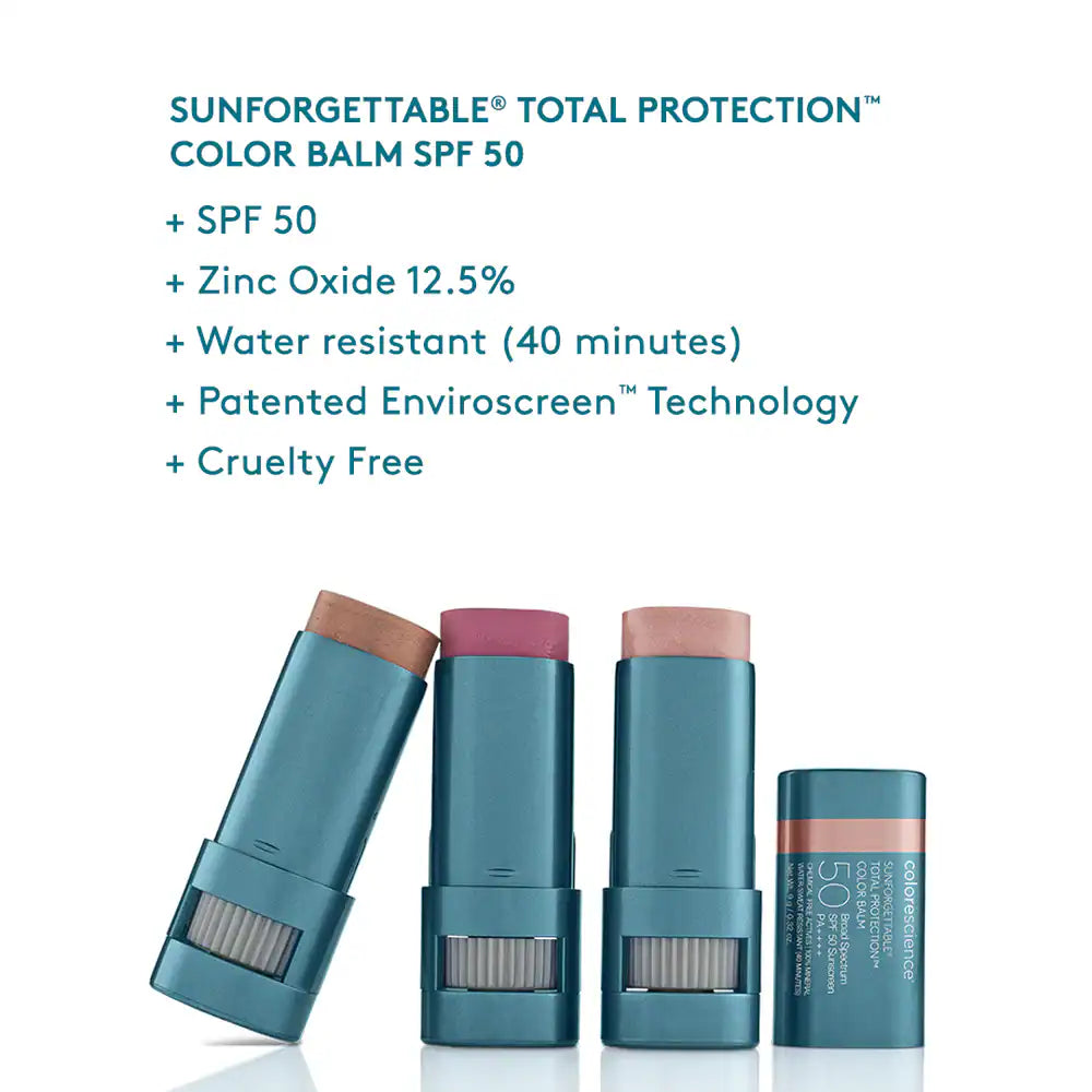 Sunforgettable SPF 50 Color Balm for sun protection and skincare.