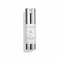 Skin care serum in a sleek white bottle with silver cap, promoting skin health and protection.